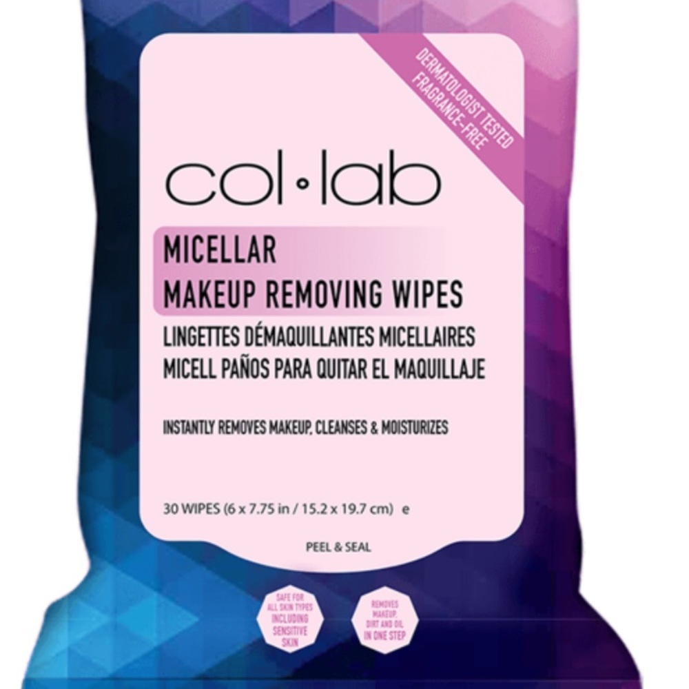 Col•lab micellar makeup removing wipes 30 wipes
